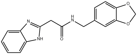 2-(1H-1,3-benzodiazol-2-yl)-N-(2H-1,3-benzodioxol-5-ylmethyl)acetamide Structure
