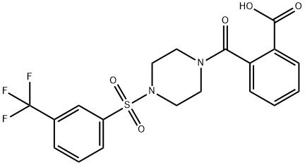 Benzoic acid, 2-[[4-[[3-(trifluoromethyl)phenyl]sulfonyl]-1-piperazinyl]carbonyl]- Structure