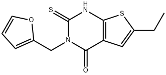 6-ethyl-3-(furan-2-ylmethyl)-2-sulfanyl-3H,4H-thieno[2,3-d]pyrimidin-4-one Structure