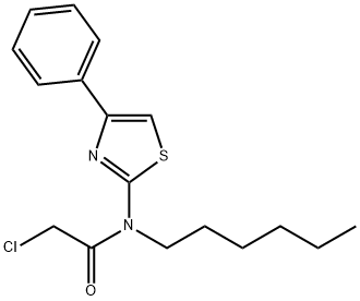 Acetamide, 2-chloro-N-hexyl-N-(4-phenyl-2-thiazolyl)- Structure