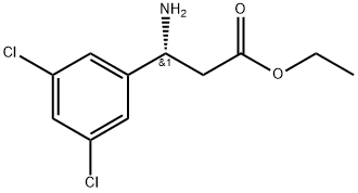 Benzenepropanoic acid, β-amino-3,5-dichloro-, ethyl ester, (βR)- 구조식 이미지