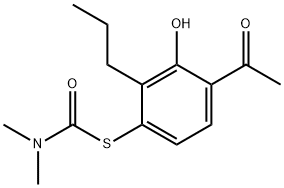 Carbamothioic acid, dimethyl-, S-(4-acetyl-3-hydroxy-2-propylphenyl) ester (9CI) Structure