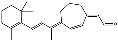 Acetaldehyde, 2-[(4E)-4-[(2E)-1-methyl-3-(2,6,6-trimethyl-1-cyclohexen-1-yl)-2-propen-1-ylidene]-2-cyclohepten-1-ylidene]-, (2Z)- Structure