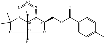 α-D-Ribofuranose, 3-azido-3-deoxy-1,2-O-(1-methylethylidene)-, 5-(4-methylbenzoate) 구조식 이미지