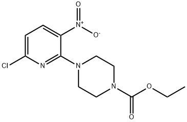 1-Piperazinecarboxylic acid, 4-(6-chloro-3-nitro-2-pyridinyl)-, ethyl ester 구조식 이미지