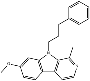 9H-Pyrido[3,4-b]indole, 7-methoxy-1-methyl-9-(3-phenylpropyl)- Structure