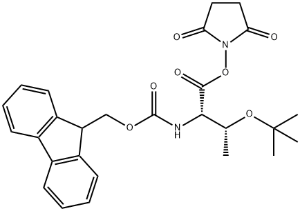 2,5-dioxopyrrolidin-1-yl (2S,3R)-3-(tert-butoxy)-2-({[(9H-fluoren-9-yl)methoxy]carbonyl}amino)butanoate 구조식 이미지
