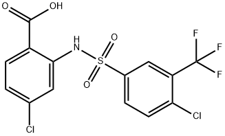 Benzoic acid, 4-chloro-2-[[[4-chloro-3-(trifluoromethyl)phenyl]sulfonyl]amino]- Structure