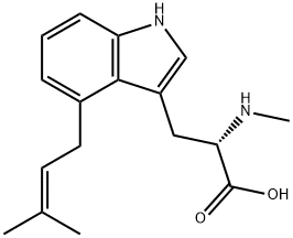 L-Tryptophan, N-methyl-4-(3-methyl-2-buten-1-yl)- Structure