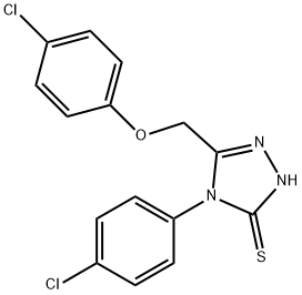 3H-1,2,4-Triazole-3-thione, 5-[(4-chlorophenoxy)methyl]-4-(4-chlorophenyl)-2,4-dihydro- Structure