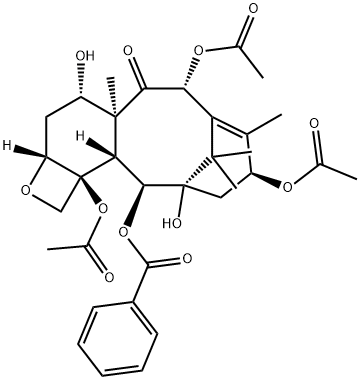 7,11-Methano-5H-cyclodeca[3,4]benz[1,2-b]oxet-5-one, 6,9,12b-tris(acetyloxy)-12-(benzoyloxy)-1,2a,3,4,4a,6,9,10,11,12,12a,12b-dodecahydro-4,11-dihydroxy-4a,8,13,13-tetramethyl-, (2aR,4S,4aS,6R,9S,11S,12S,12aR,12bS)- Structure