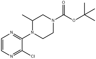 1-Piperazinecarboxylic acid, 4-(3-chloro-2-pyrazinyl)-3-methyl-, 1,1-dimethylethyl ester 구조식 이미지