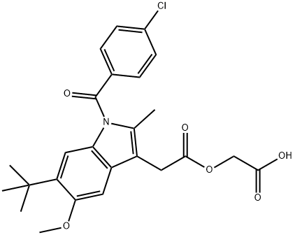 Acemetacin EP Impurity D/6-t-Butyl Acemetacin/[[[1-(4-Chlorobenzoyl)-6-(1,1-dimethylethyl)-5-methoxy-2-methyl-1H-indol-3-yl]acetyl]oxy]acetic acid Structure