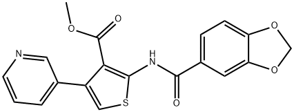 methyl 2-(benzo[d][1,3]dioxole-5-carboxamido)-4-(pyridin-3-yl)thiophene-3-carboxylate Structure