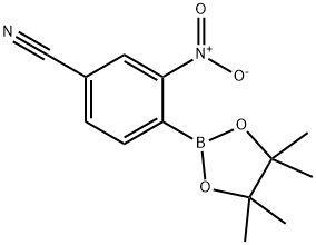 3-Nitro-4-(tetramethyl-1,3,2-dioxaborolan-2-yl)benzonitrile 구조식 이미지