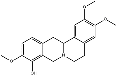 6H-Dibenzo[a,g]quinolizin-9-ol, 5,8,13,13a-tetrahydro-2,3,10-trimethoxy- Structure