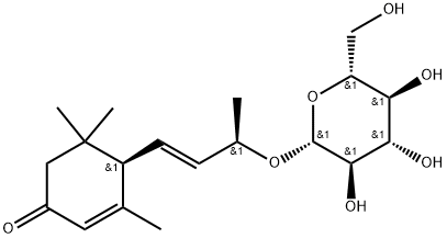 (6R,9R)-3-Oxo-α-ionol glucoside 구조식 이미지
