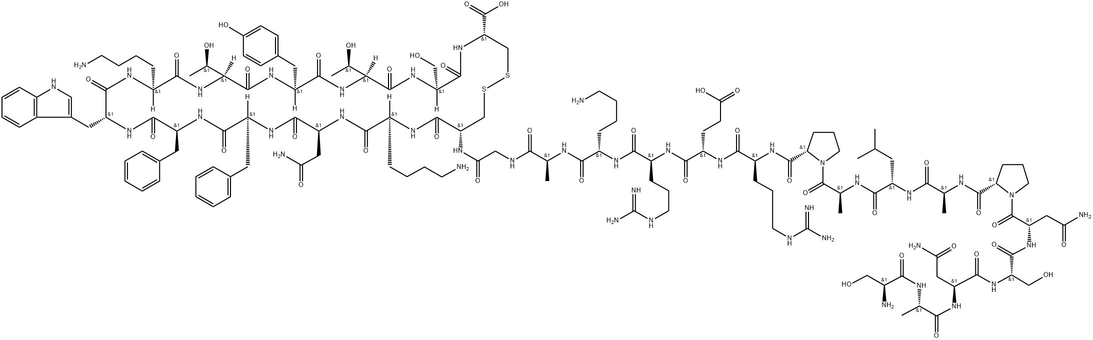 (LEU8,D-TRP22,TYR25)-SOMATOSTATIN 28 Structure