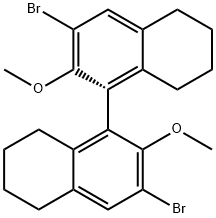 1,1'-Binaphthalene, 3,3'-dibromo-5,5',6,6',7,7',8,8'-octahydro-2,2'-dimethoxy-, (1R)- Structure