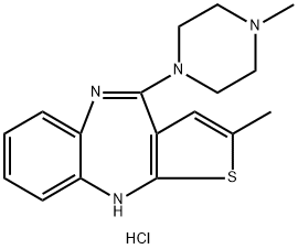 10H-Thieno[2,3-b][1,5]benzodiazepine, 2-methyl-4-(4-methyl-1-piperazinyl)-, hydrochloride (1:1) Structure