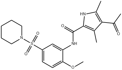 1H-Pyrrole-2-carboxamide, 4-acetyl-N-[2-methoxy-5-(1-piperidinylsulfonyl)phenyl]-3,5-dimethyl- 구조식 이미지