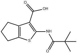 4H-Cyclopenta[b]thiophene-3-carboxylic acid, 2-[(2,2-dimethyl-1-oxopropyl)amino]-5,6-dihydro- Structure