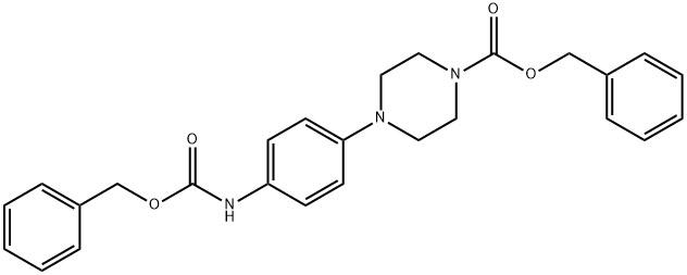 1-Piperazinecarboxylic acid, 4-[4-[[(phenylmethoxy)carbonyl]amino]phenyl]-, phenylmethyl ester Structure
