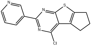 5H-Cyclopenta[4,5]thieno[2,3-d]pyrimidine, 4-chloro-6,7-dihydro-2-(3-pyridinyl)- Structure