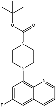 1-Piperazinecarboxylic acid, 4-(6-fluoro-8-quinolinyl)-, 1,1-dimethylethyl ester 구조식 이미지