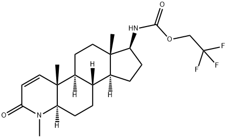 Carbamic acid, N-[(4aR,4bS,6aS,7S,9aS,9bS,11aR)-2,4a,4b,5,6,6a,7,8,9,9a,9b,10,11,11a-tetradecahydro-1,4a,6a-trimethyl-2-oxo-1H-indeno[5,4-f]quinolin-7-yl]-, 2,2,2-trifluoroethyl ester Structure