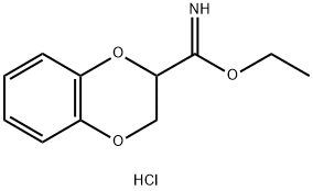 1,4-Benzodioxin-2-carboximidic acid, 2,3-dihydro-, ethyl ester, hydrochloride (1:1) Structure
