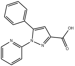 1H-Pyrazole-3-carboxylic acid, 5-phenyl-1-(2-pyridinyl)- 구조식 이미지
