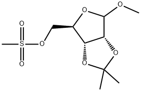 D-Ribofuranoside, methyl 2,3-O-(1-methylethylidene)-, 5-methanesulfonate Structure