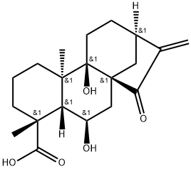 ent-6,9-Dihydroxy-15-oxo-16-kauren-19-oic acid 구조식 이미지