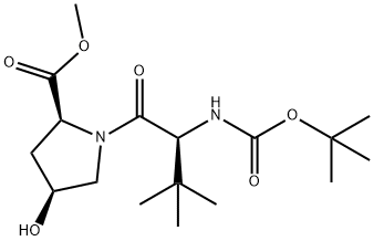 L-Proline, N-[(1,1-dimethylethoxy)carbonyl]-3-methyl-L-valyl-4-hydroxy-, methyl ester, (4S)- Structure