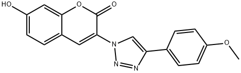 2H-1-Benzopyran-2-one, 7-hydroxy-3-[4-(4-methoxyphenyl)-1H-1,2,3-triazol-1-yl]- Structure