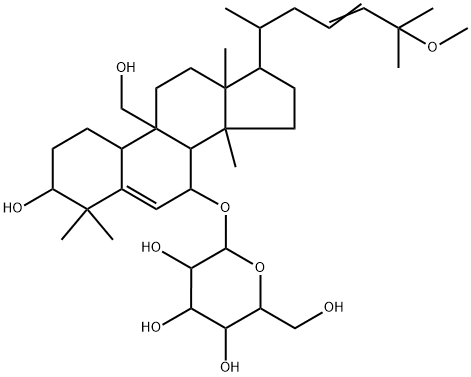 3β,7β,19-Trihydroxy-25-methoxycucurbita-5,23-diene 7-O-glucoside 구조식 이미지