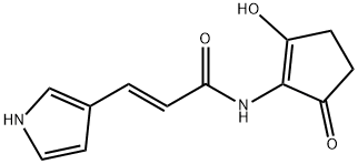 2-Propenamide, N-(2-hydroxy-5-oxo-1-cyclopenten-1-yl)-3-(1H-pyrrol-3-yl)-, (2E)- Structure