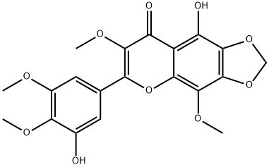 5,5'-Dihydroxy-3,8,3',4'-
tetramethoxy-6,7-methylenedioxyflavone 구조식 이미지