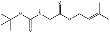 Glycine, N-[(1,1-dimethylethoxy)carbonyl]-, 3-methyl-2-buten-1-yl ester 구조식 이미지