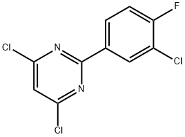 Pyrimidine, 4,6-dichloro-2-(3-chloro-4-fluorophenyl)- Structure