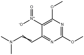 Ethenamine, 2-(2,6-dimethoxy-5-nitro-4-pyrimidinyl)-N,N-dimethyl- Structure