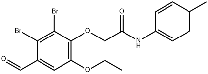 Acetamide, 2-(2,3-dibromo-6-ethoxy-4-formylphenoxy)-N-(4-methylphenyl)- Structure