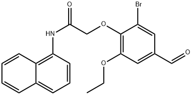 Acetamide, 2-(2-bromo-6-ethoxy-4-formylphenoxy)-N-1-naphthalenyl- 구조식 이미지