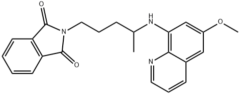 1H-Isoindole-1,3(2H)-dione, 2-[4-[(6-methoxy-8-quinolinyl)amino]pentyl]- 구조식 이미지