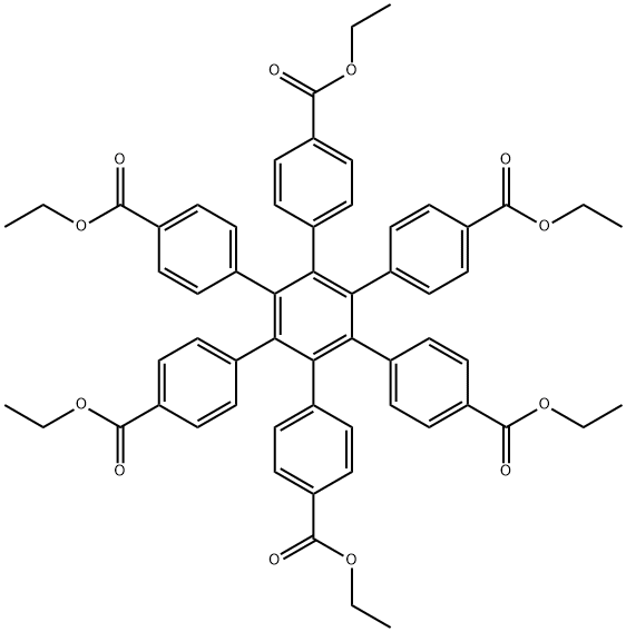 [1,1':2',1''-Terphenyl]-4,4''-dicarboxylic acid, 3',4',5',6'-tetrakis[4-(ethoxycarbonyl)phenyl]-, diethyl ester (9CI) Structure