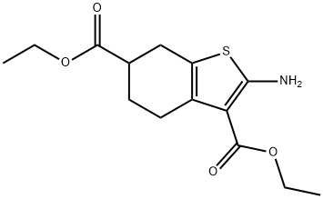 Benzo[b]thiophene-3,6-dicarboxylic acid, 2-amino-4,5,6,7-tetrahydro-, 3,6-diethyl ester Structure