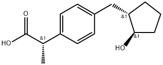 Benzeneacetic acid, 4-[[(1S,2R)-2-hydroxycyclopentyl]methyl]-α-methyl-, (αS)- Structure