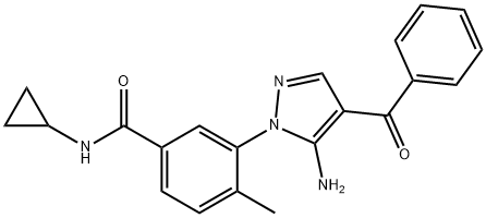 Benzamide, 3-(5-amino-4-benzoyl-1H-pyrazol-1-yl)-N-cyclopropyl-4-methyl- 구조식 이미지