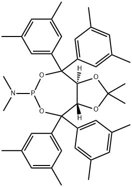 (3aS,8aS)-4,4,8,8-tetrakis(3,5-
dimethylphenyl)tetrahydro-N,
N,2,2-tetramethyl-1,3-Dioxolo
[4,5-e][1,3,2]dioxaphosphepin
-6-amine 구조식 이미지